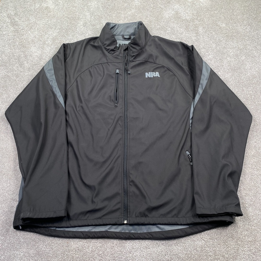 NRA National Rifle Association Full Zip Windbreaker Jacket Men's Size 3XL Black
